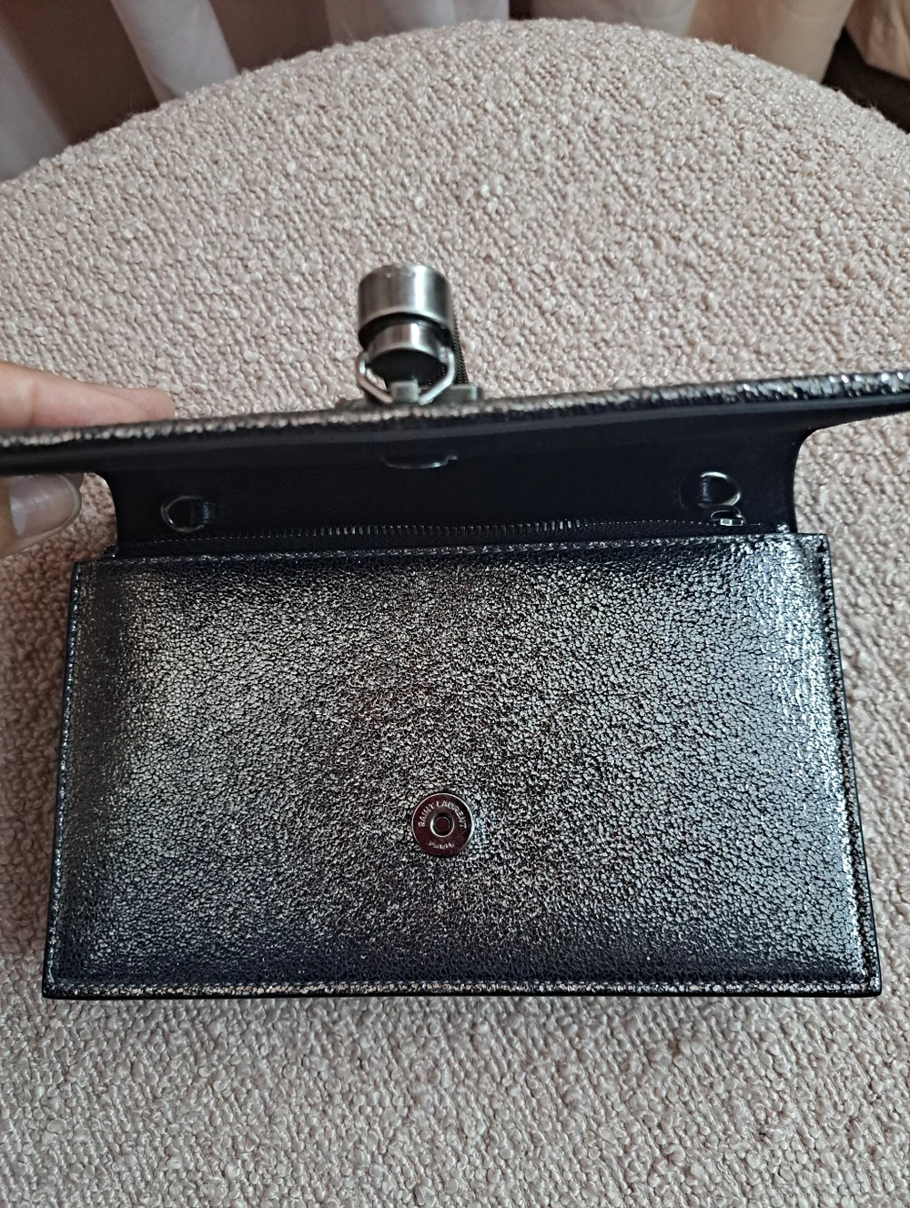 Yves Saint Laurent Silver Metallic Tassel Wallet Clutch - Picture 11 of 11
